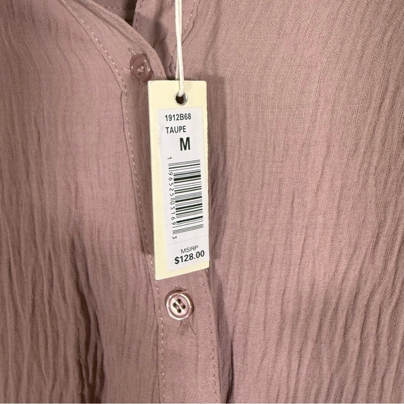 NWT Max Studio Taupe Long Sleeve Button up Dress size Medium - Picture 5 of 10